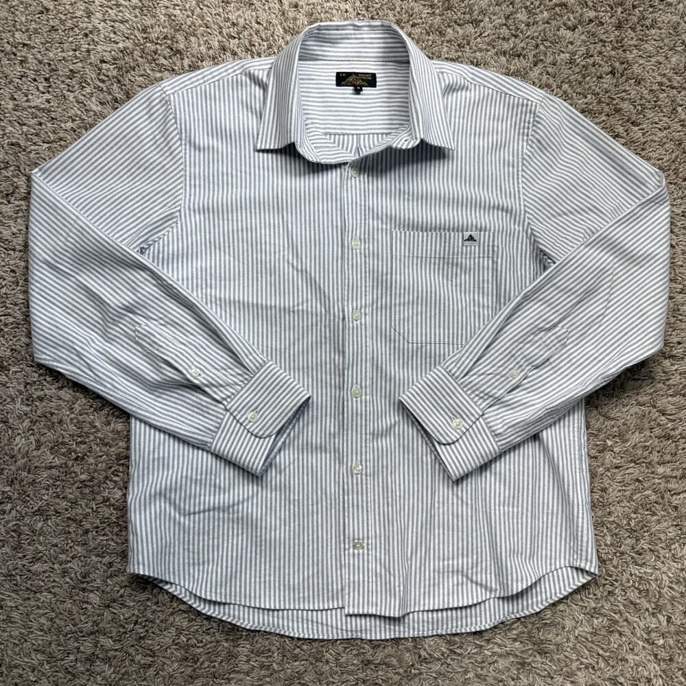 Le Mont St. Michel Pinstripe Button Up Long Sleeve Shirt Men’s Size Medium White